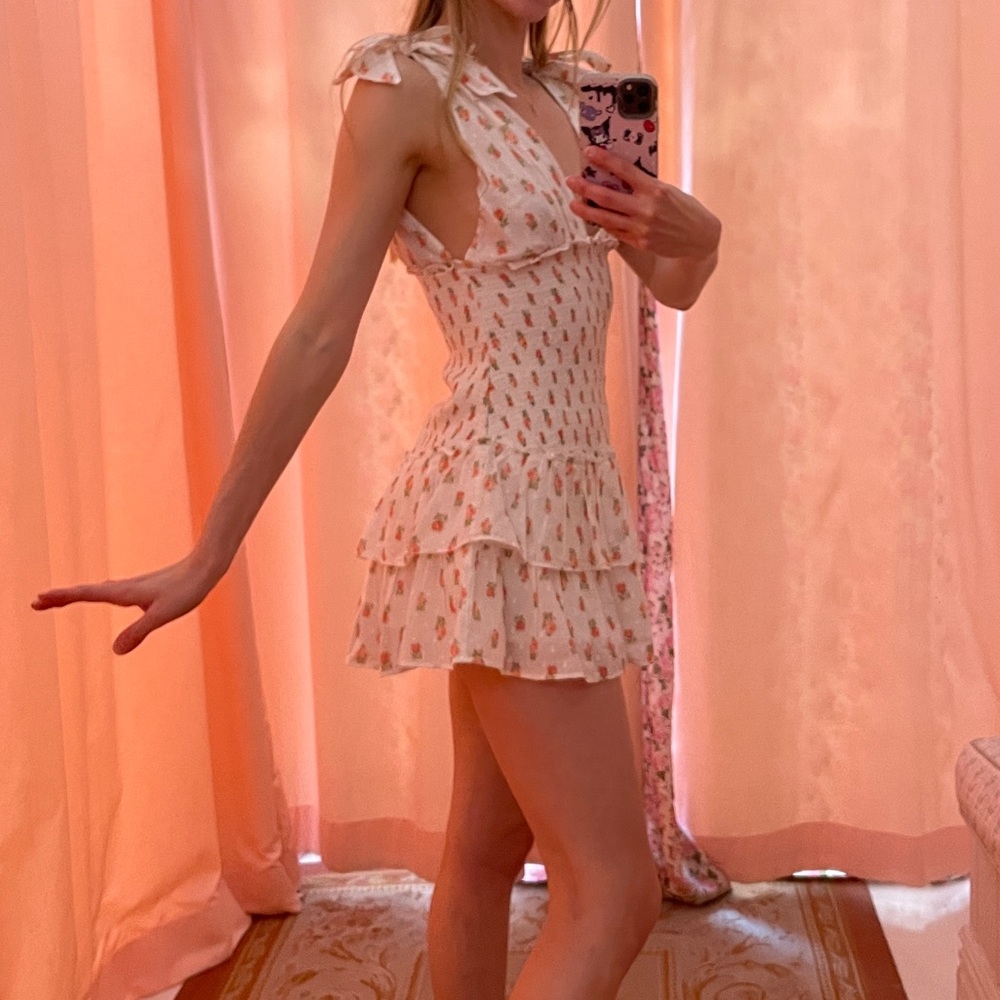 LoveShackFancy Ruffle Mini Dress XS - Picture 5 of 6